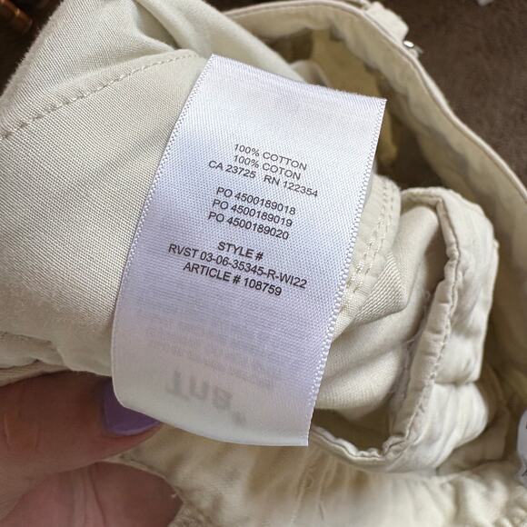 Tna Aritzia Cream Cargo Baggy Combat Pants Pockets Streetwear Dystopian Size 0 - Picture 11 of 12